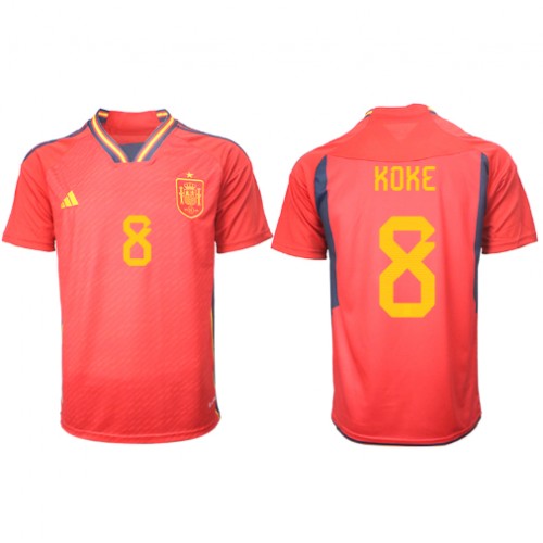 Echipament fotbal Spania Koke #8 Tricou Acasa Mondial 2022 maneca scurta